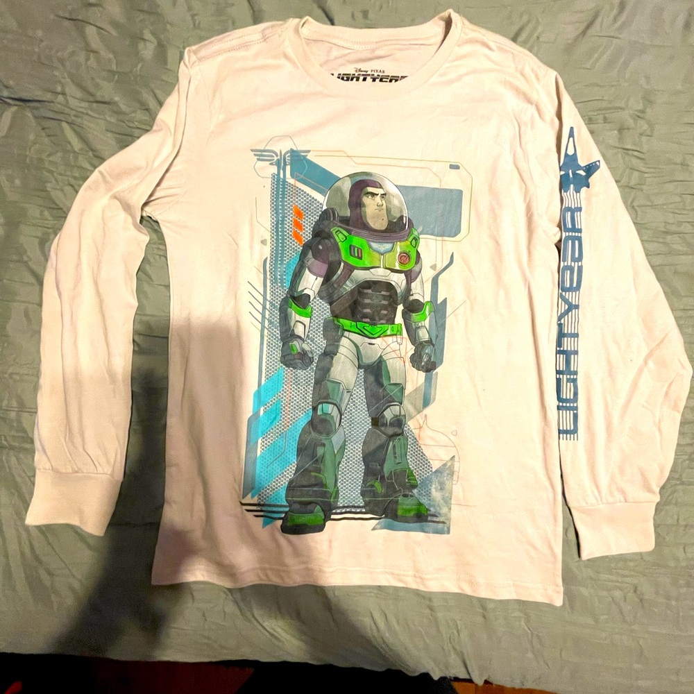 Disney Buzz Lightyear Long Sleeve Shirt light greyBoys Large New without tags